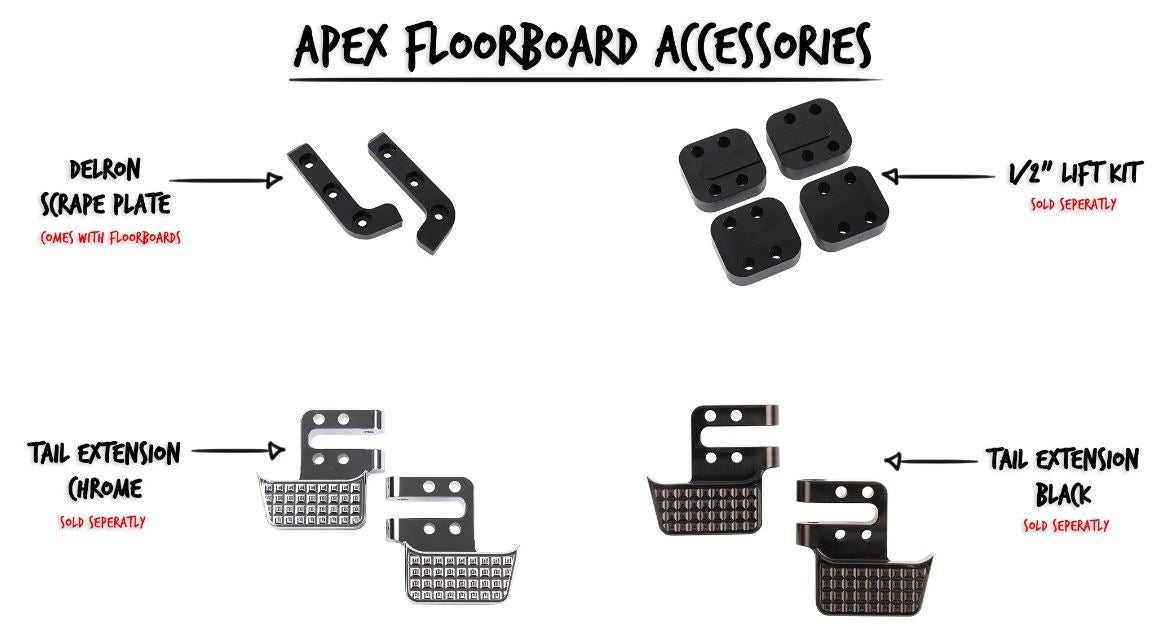 Thrashin Supply APEX Floorboards Black - Touring 1999-2023