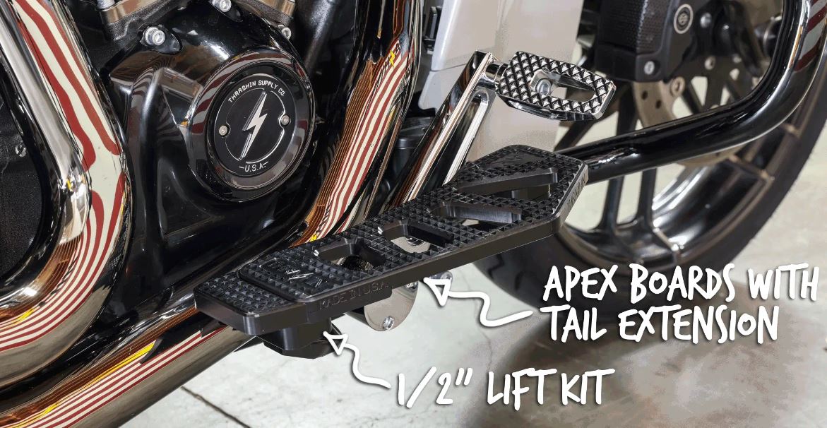 Thrashin Supply APEX Floorboard Tail Extension + Lift Kit - Chrome